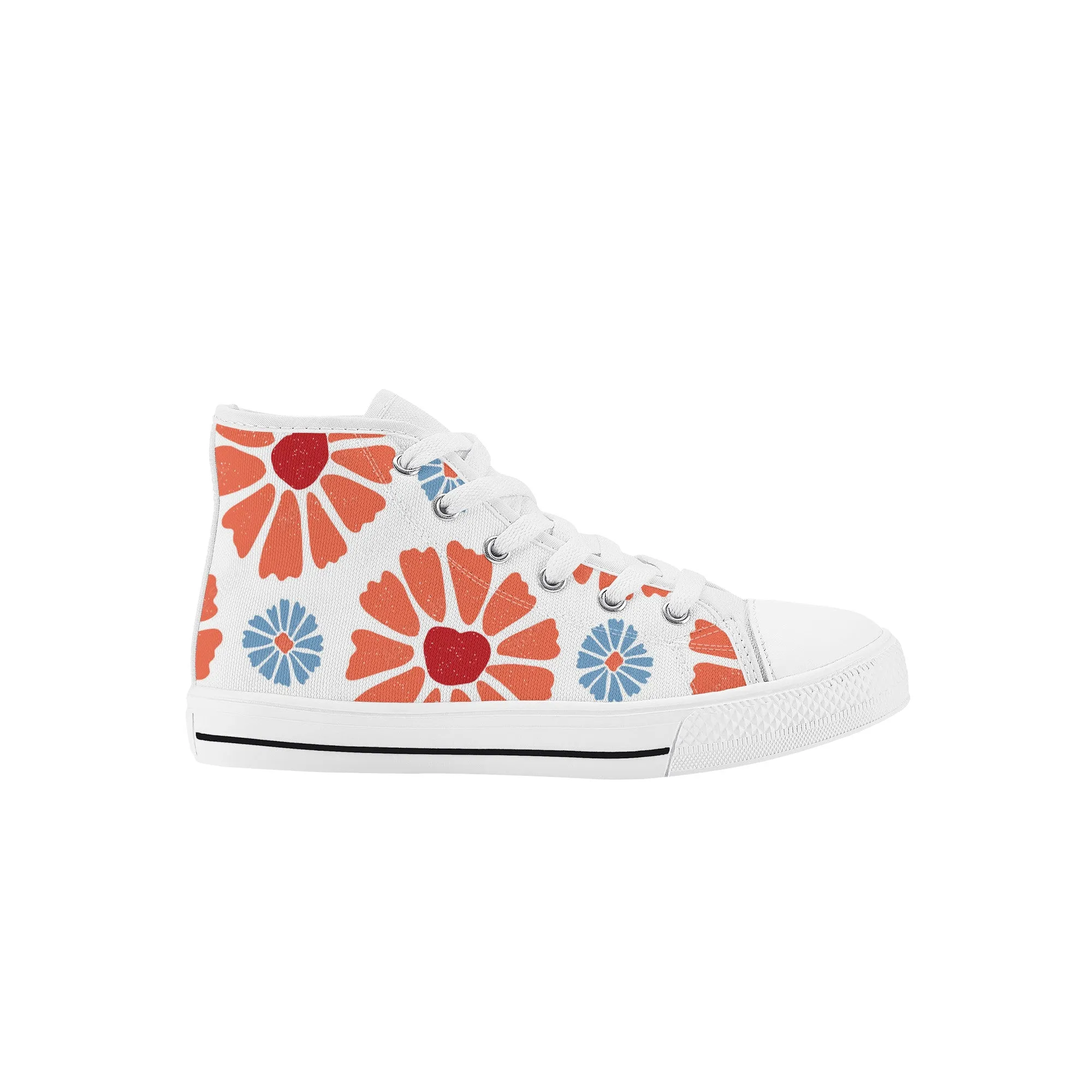 Kids High Top Sneakers - Floral