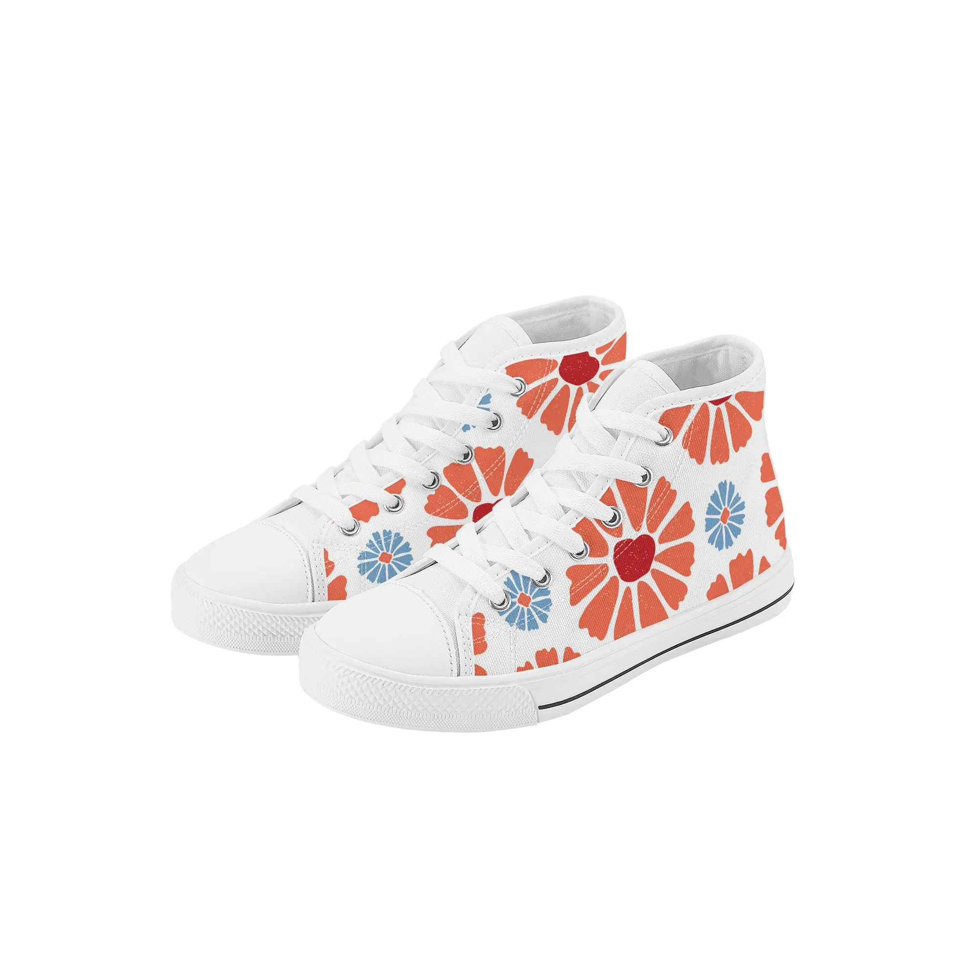 Kids High Top Sneakers - Floral