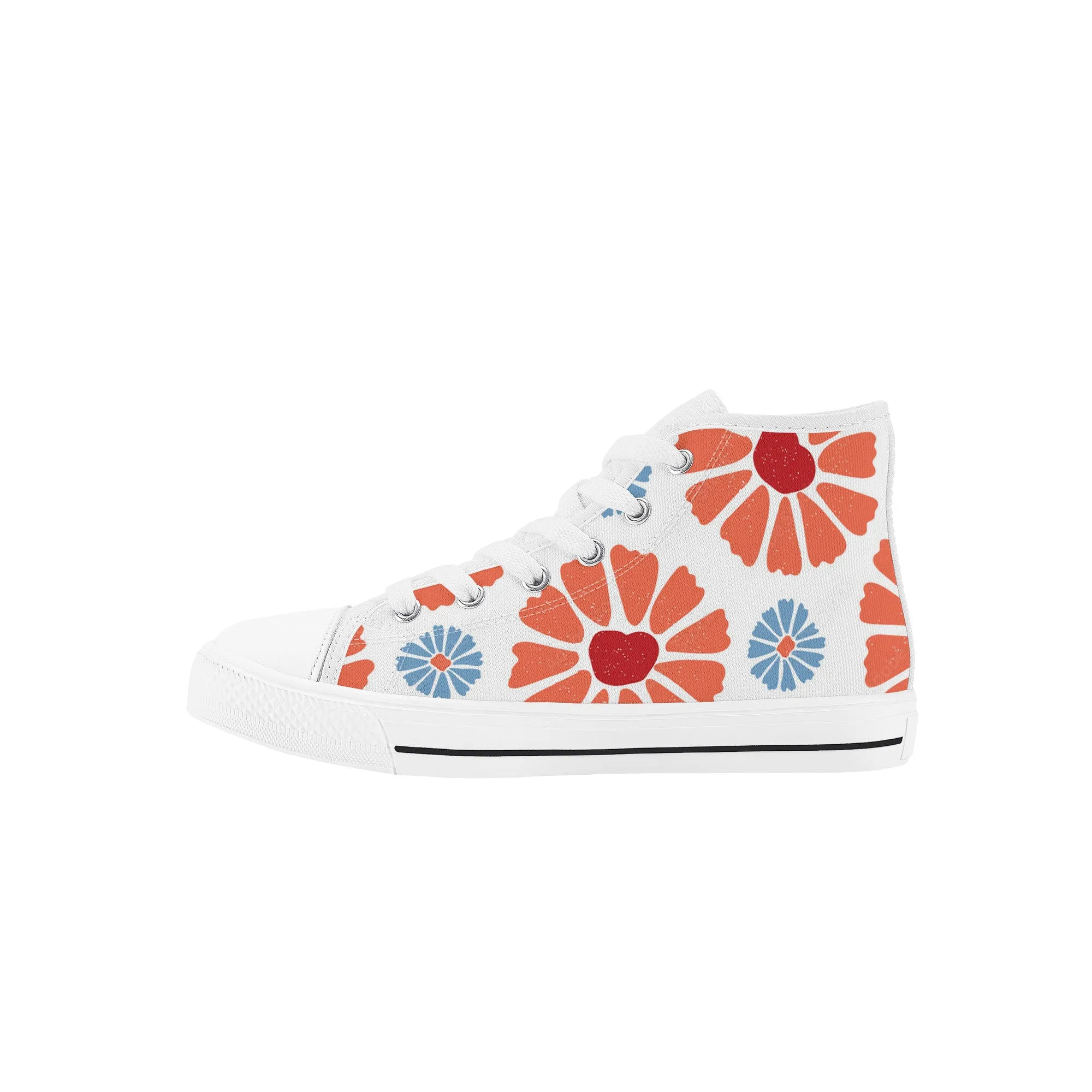 Kids High Top Sneakers - Floral