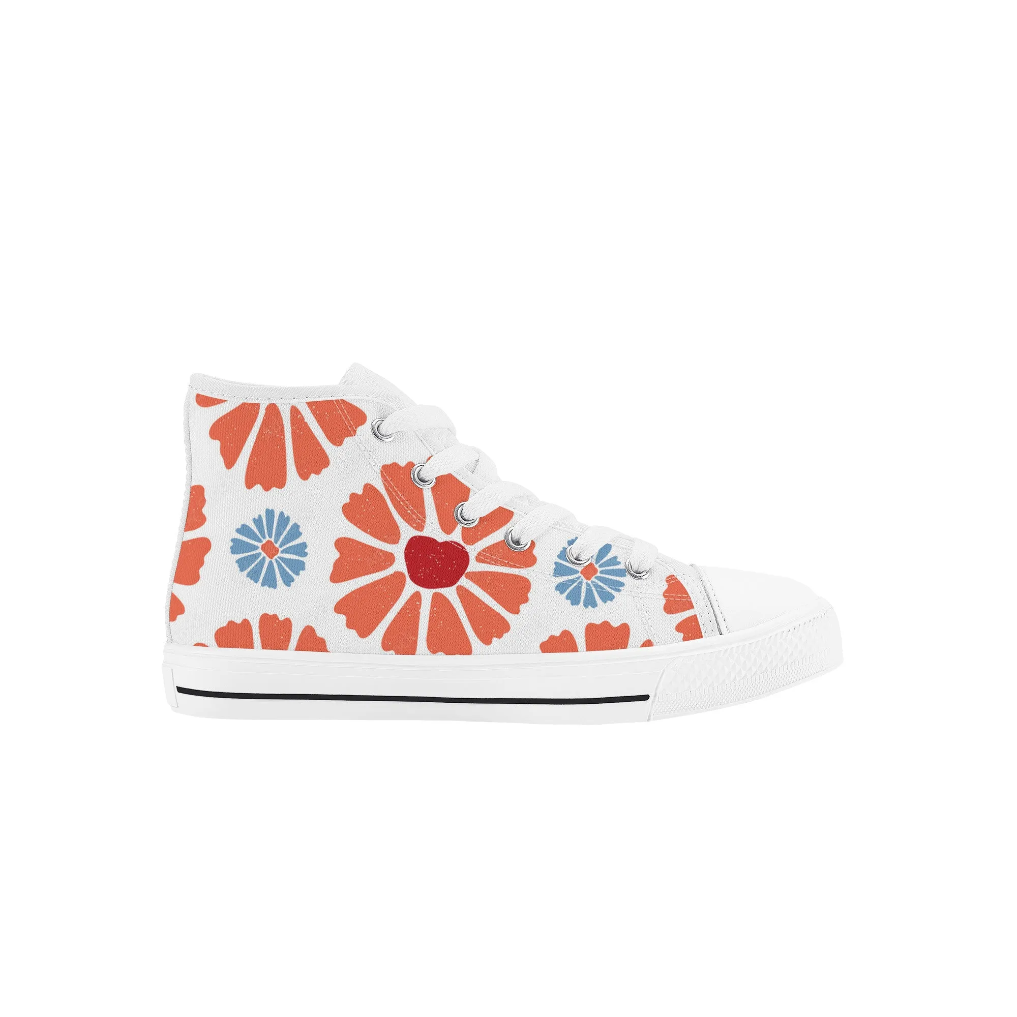 Kids High Top Sneakers - Floral