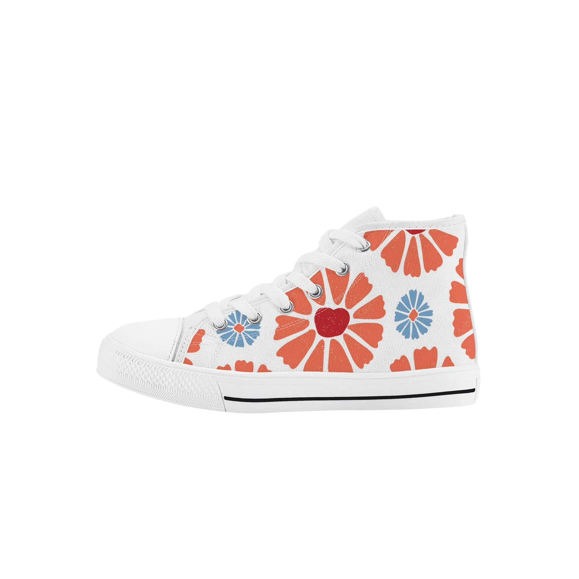 Kids High Top Sneakers - Floral