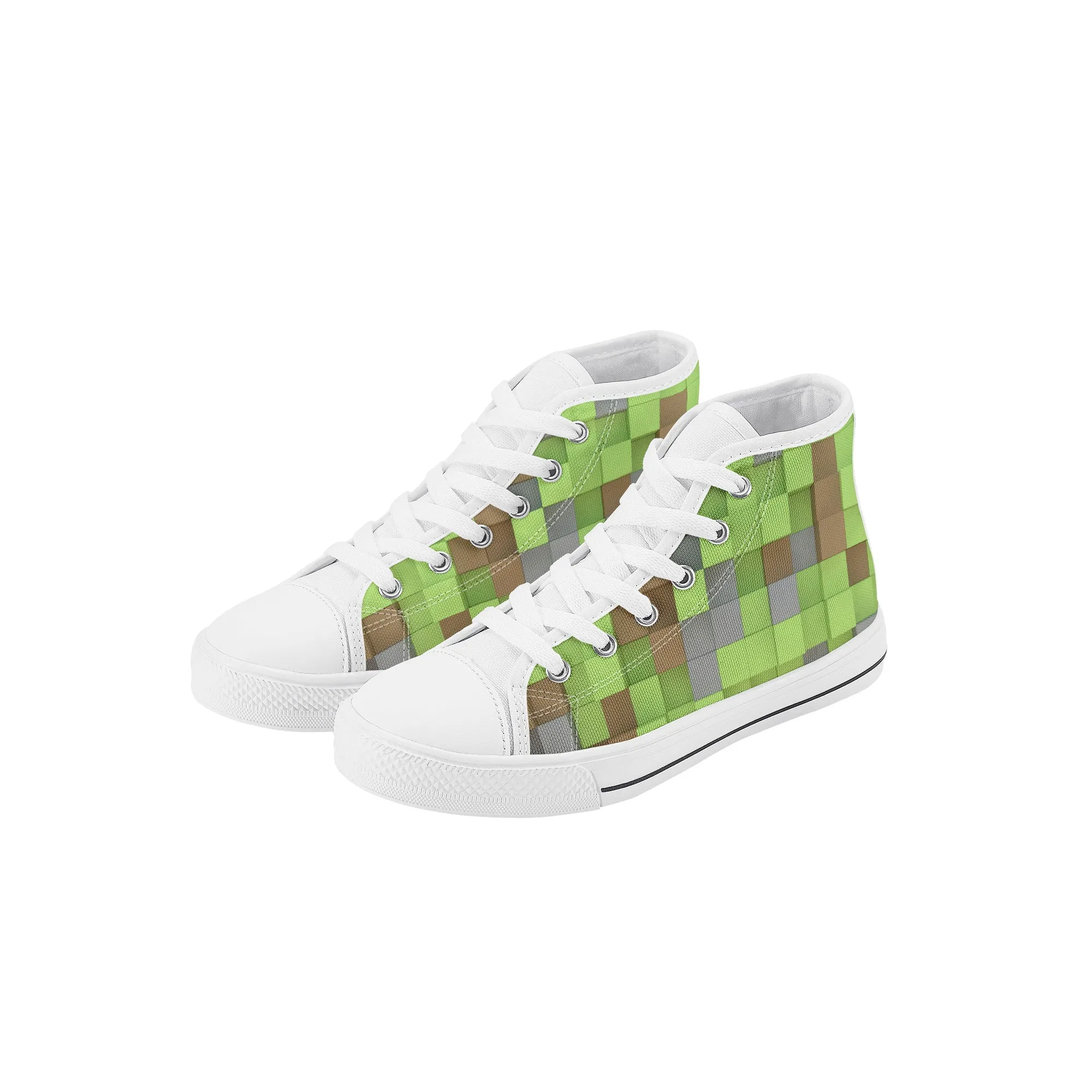 Kids High Top Sneakers - Green