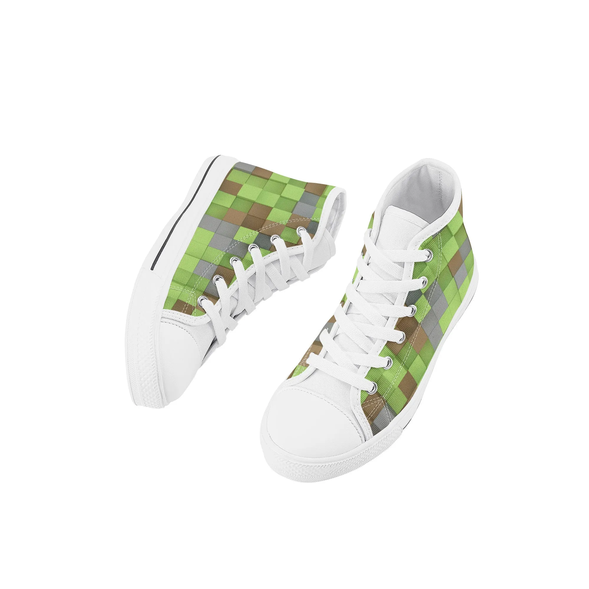 Kids High Top Sneakers - Green