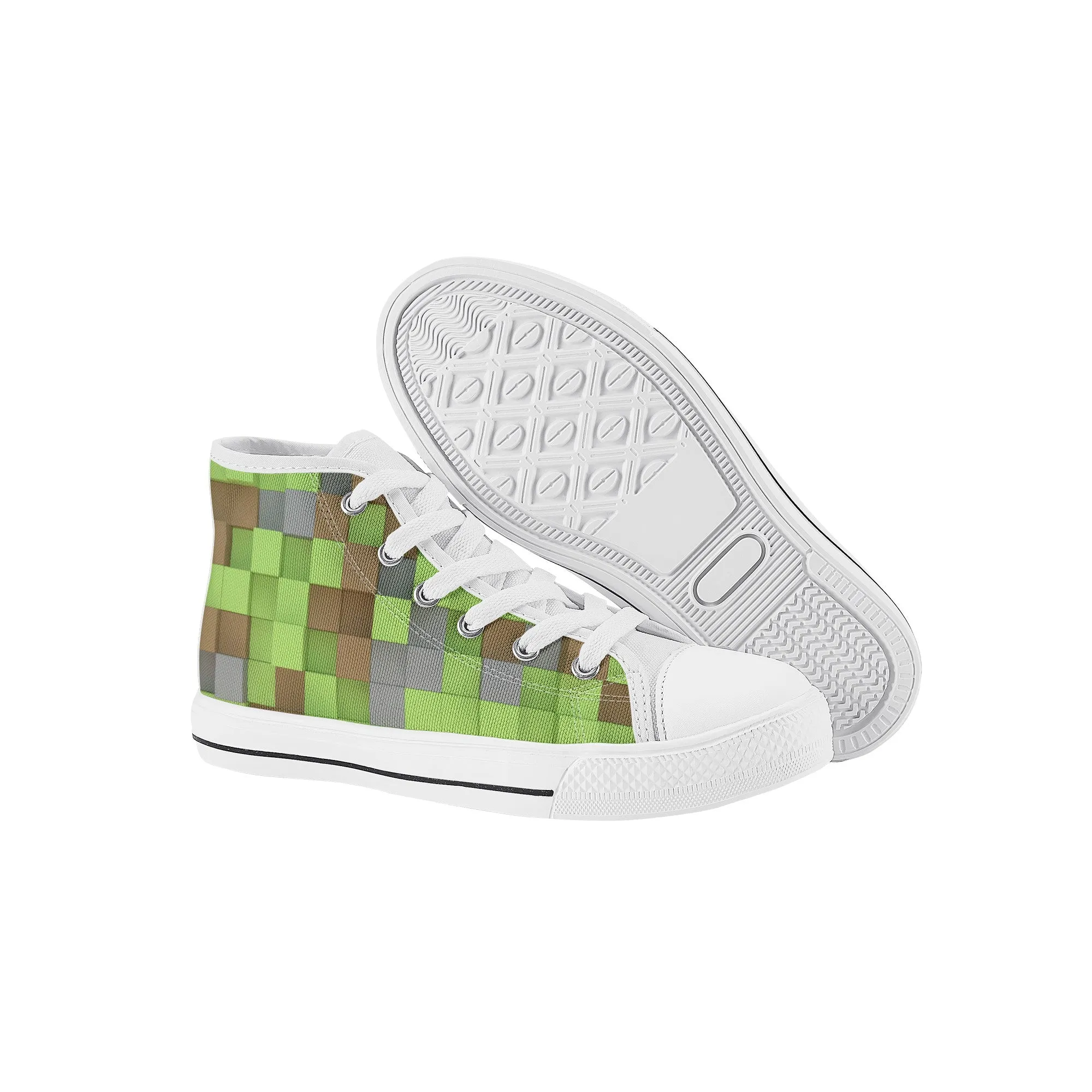 Kids High Top Sneakers - Green