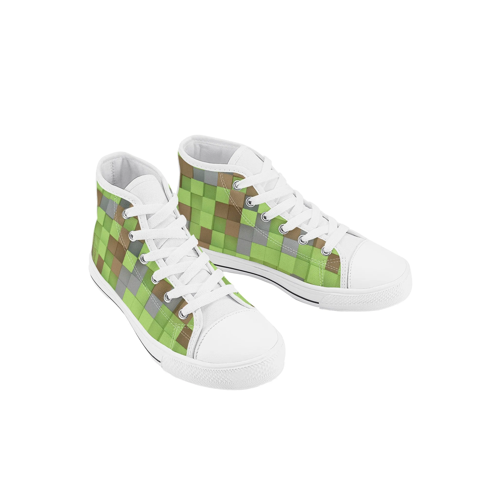 Kids High Top Sneakers - Green