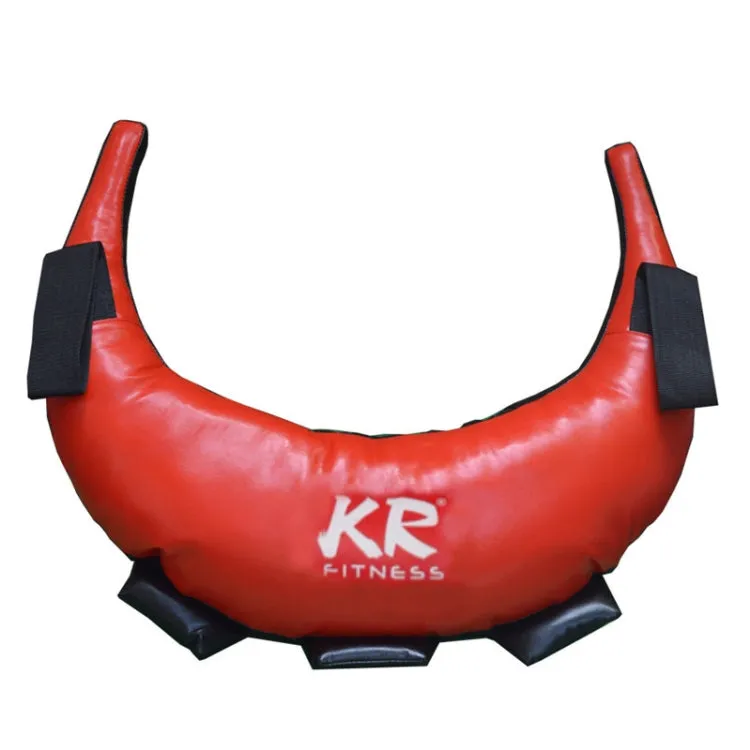 KR Fitness Training Sandbag Weight-Bearing Exercise Equipment Croissant without Filler(Red Leather   Black Belt)