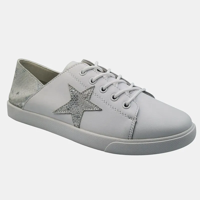 Leather Nicki Silver Star Sneaker