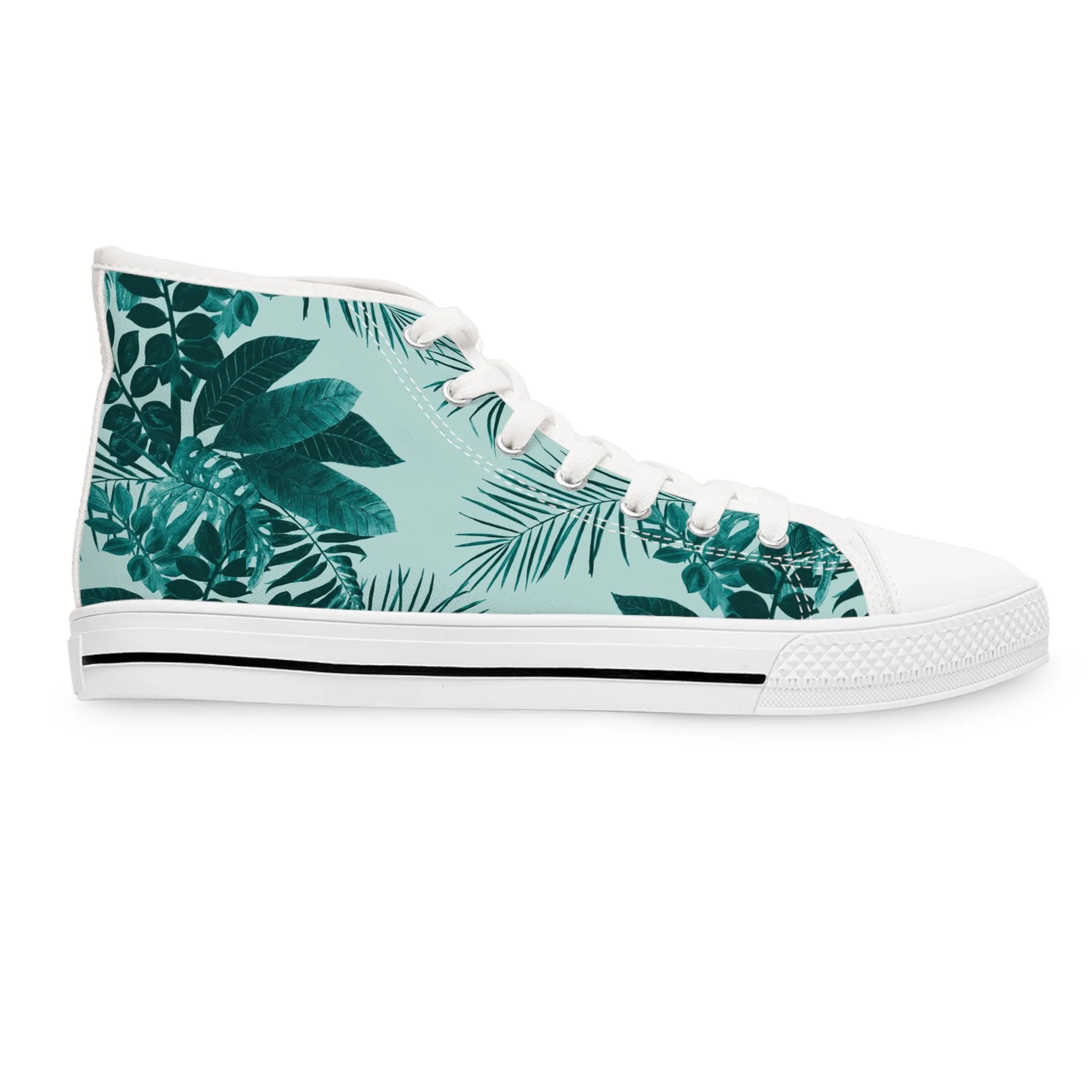 Lush Jungle Leaves Women's High Top Sneakers