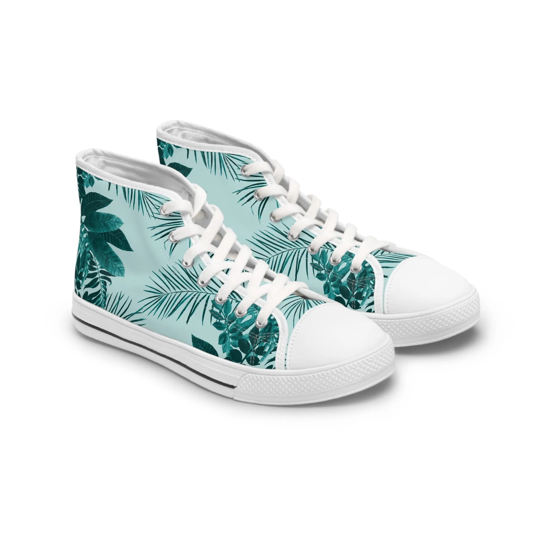 Lush Jungle Leaves Women's High Top Sneakers