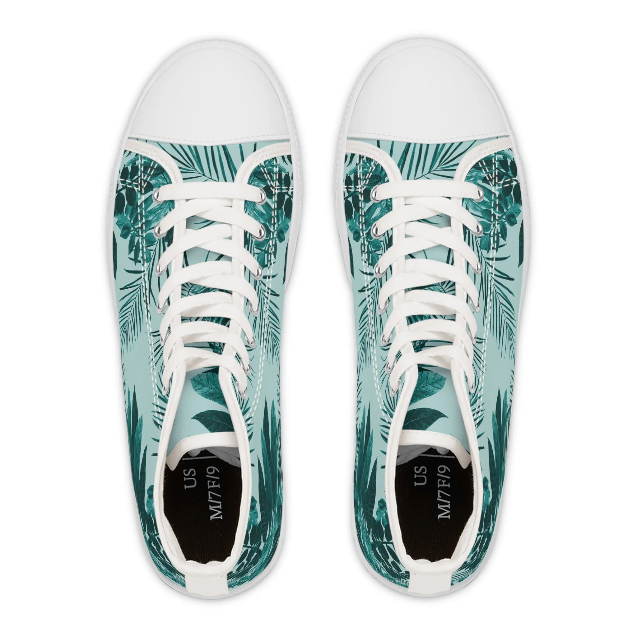 Lush Jungle Leaves Women's High Top Sneakers