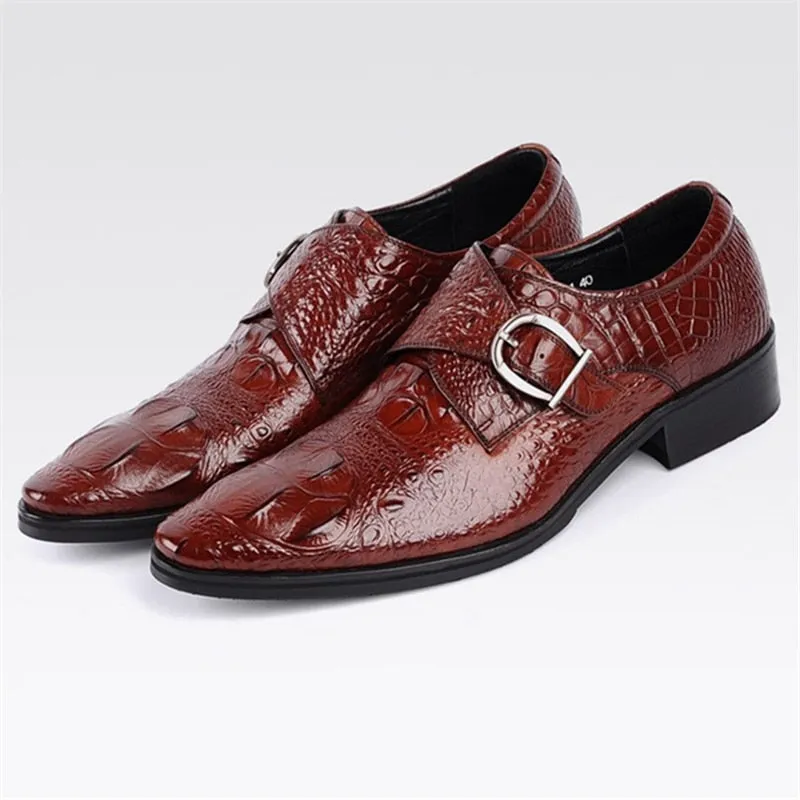 Luxury CrocLeather Classic Business Dress Shoes