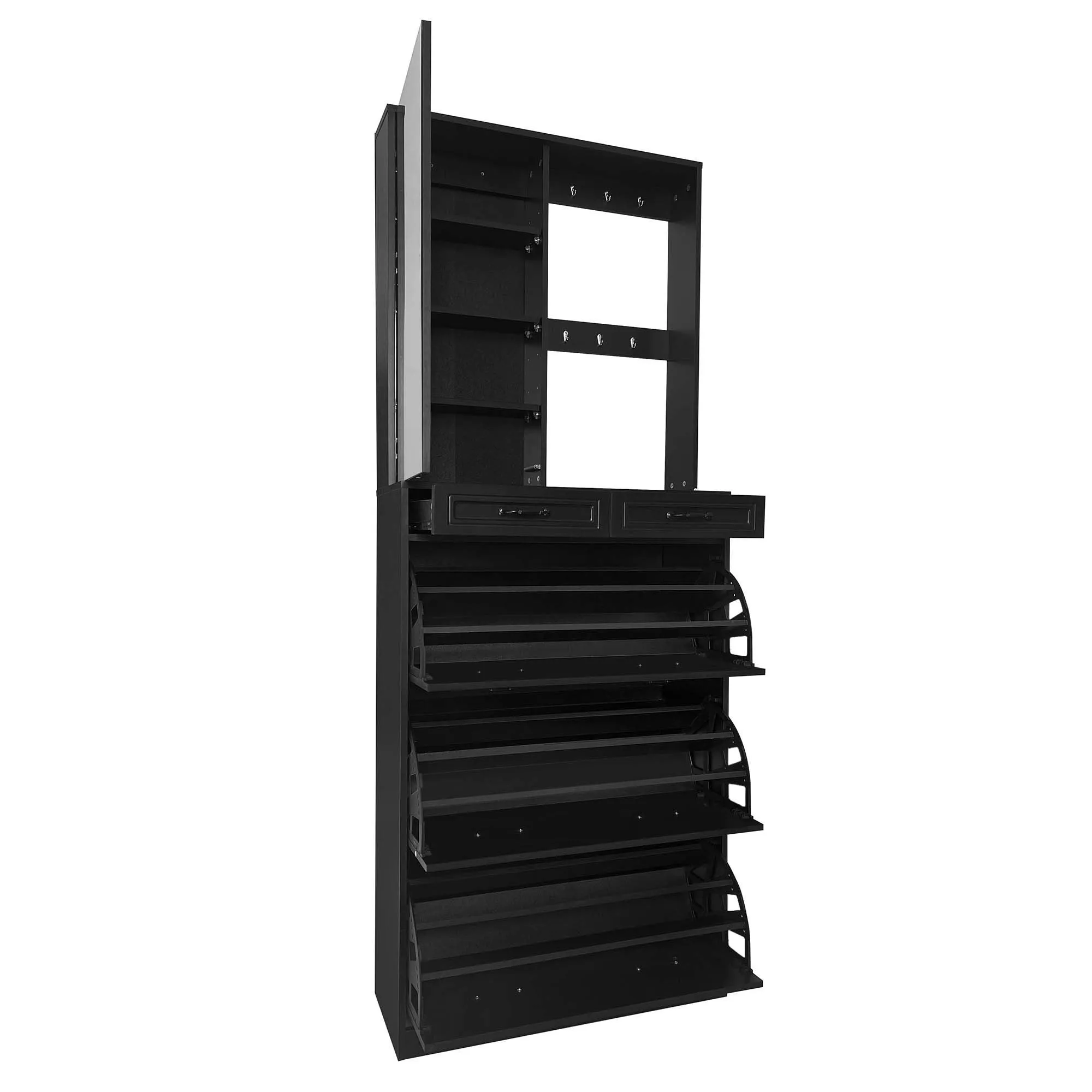 Macer Multi-functional Shoe Cabinet - Black