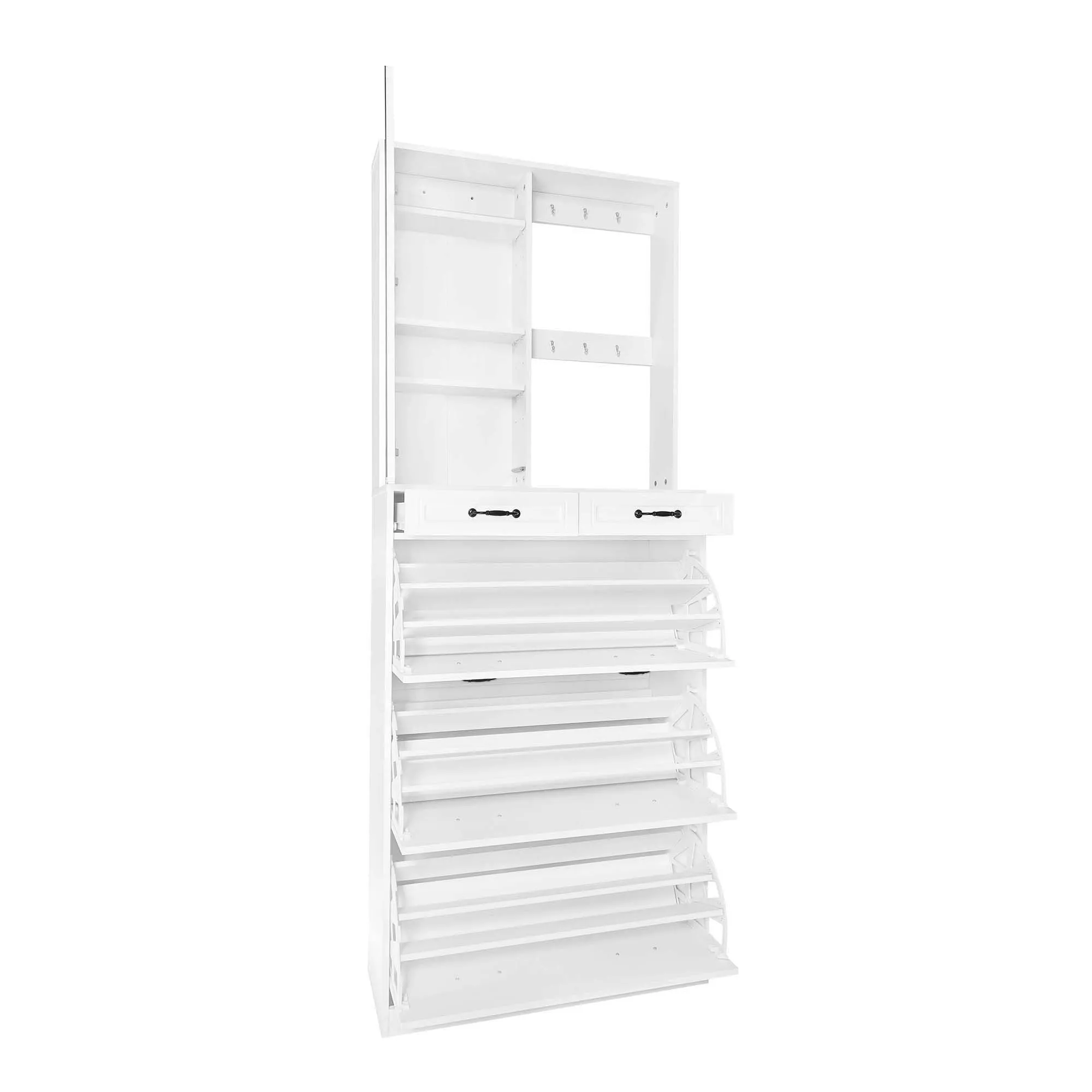 Macer Multi-functional Shoe Cabinet - White