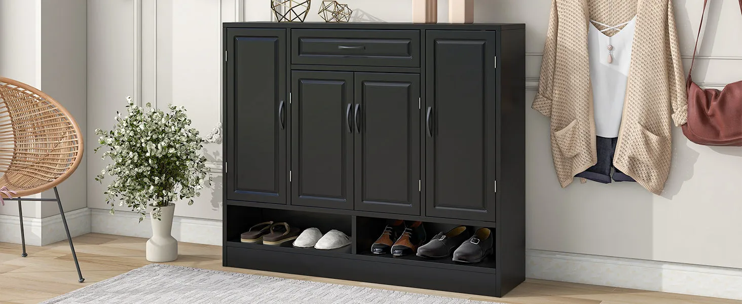 Mali Sleek and Modern Shoe Cabinet - Black