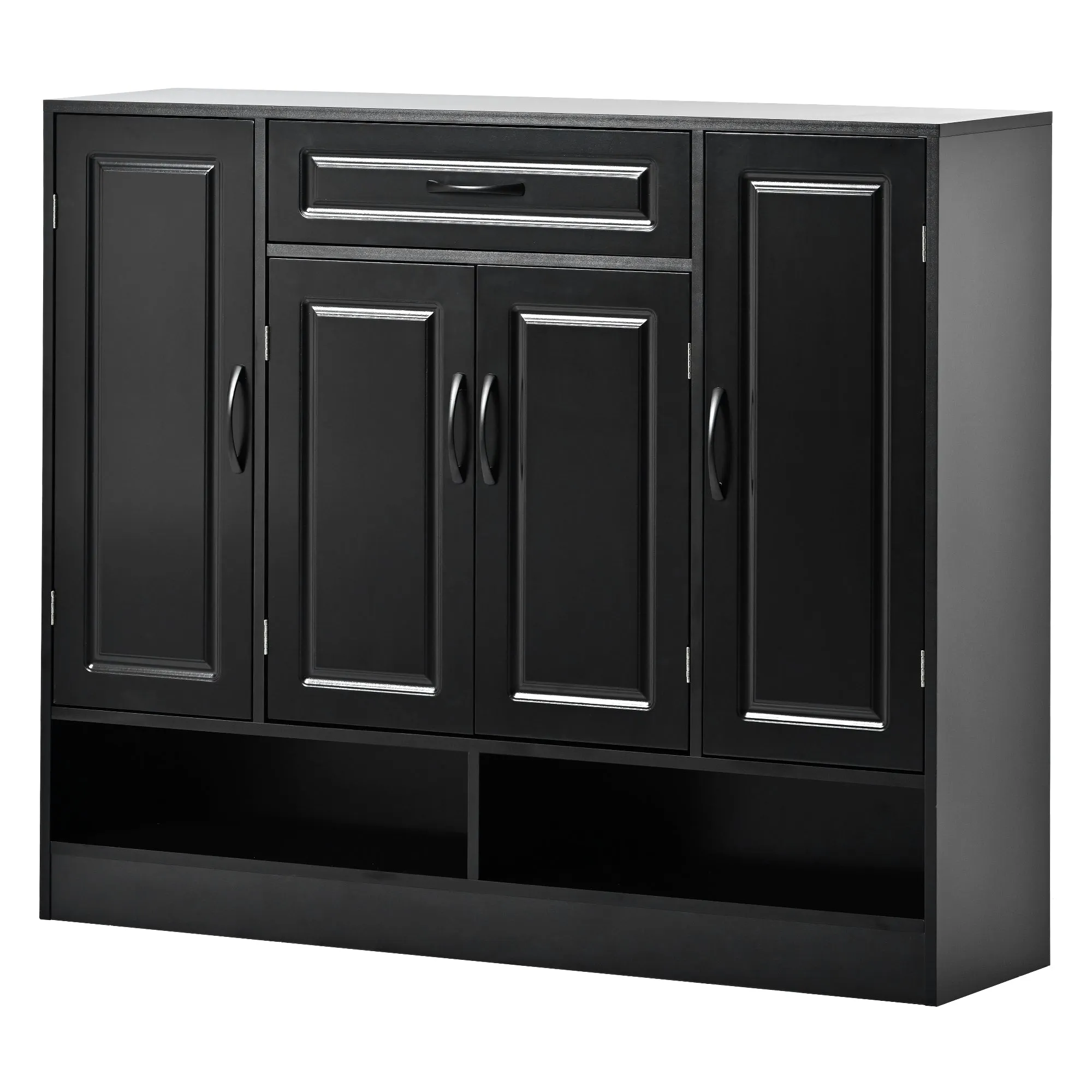 Mali Sleek and Modern Shoe Cabinet - Black