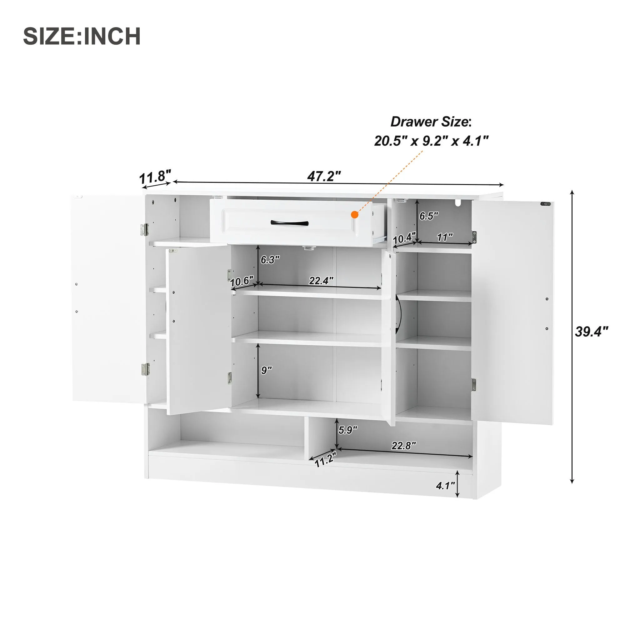 Mali Sleek and Modern Shoe Cabinet - White