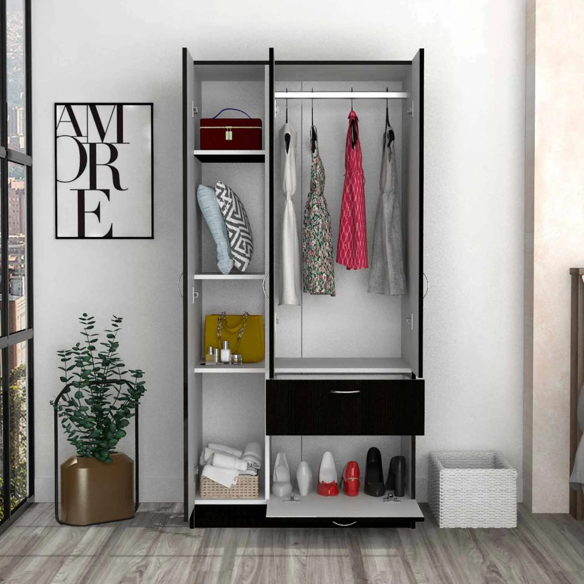 Maven 1-Drawer Rectangle Armoire