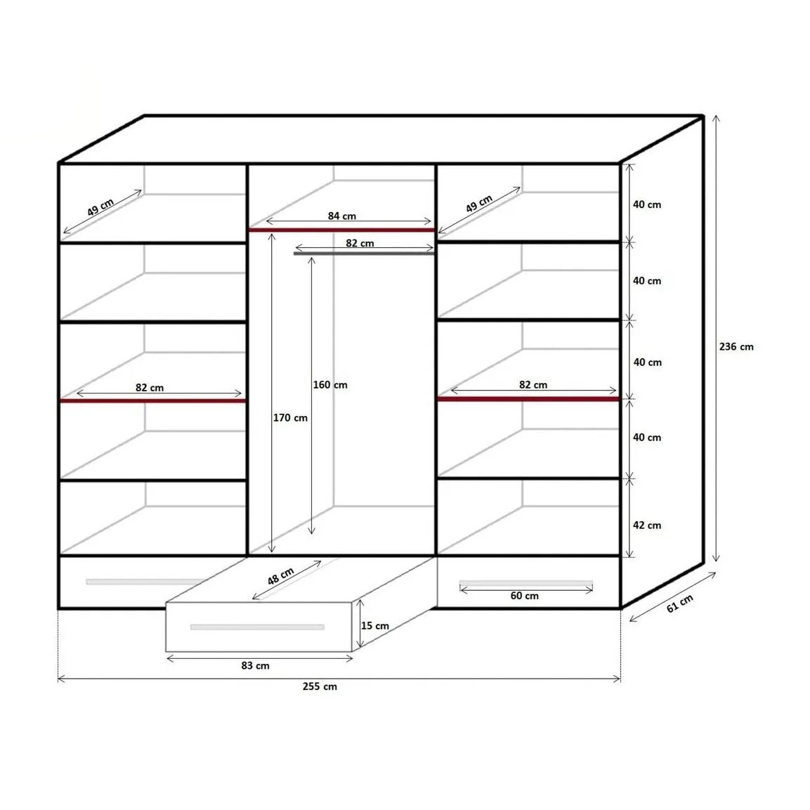 Maxima House Wardrobe AXEL - MAR003