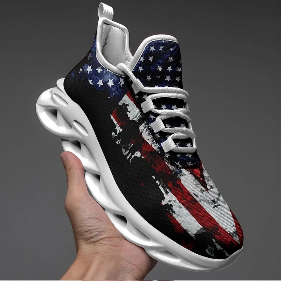 MaxSoul-B03013 Custom Max Soul American Flag, USA Flag Sneakers Max Soul, Shoes, Printed Shoes