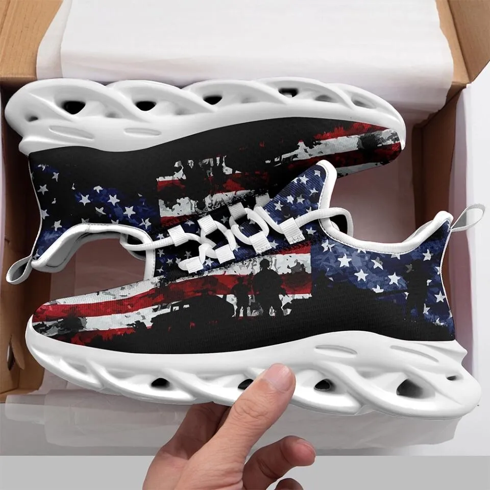 MaxSoul-B03013 Custom Max Soul American Flag, USA Flag Sneakers Max Soul, Shoes, Printed Shoes