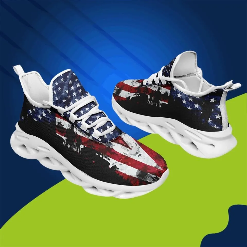 MaxSoul-B03013 Custom Max Soul American Flag, USA Flag Sneakers Max Soul, Shoes, Printed Shoes