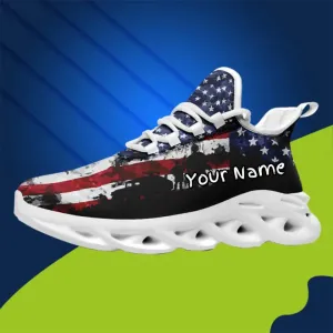 MaxSoul-B03013 Custom Max Soul American Flag, USA Flag Sneakers Max Soul, Shoes, Printed Shoes