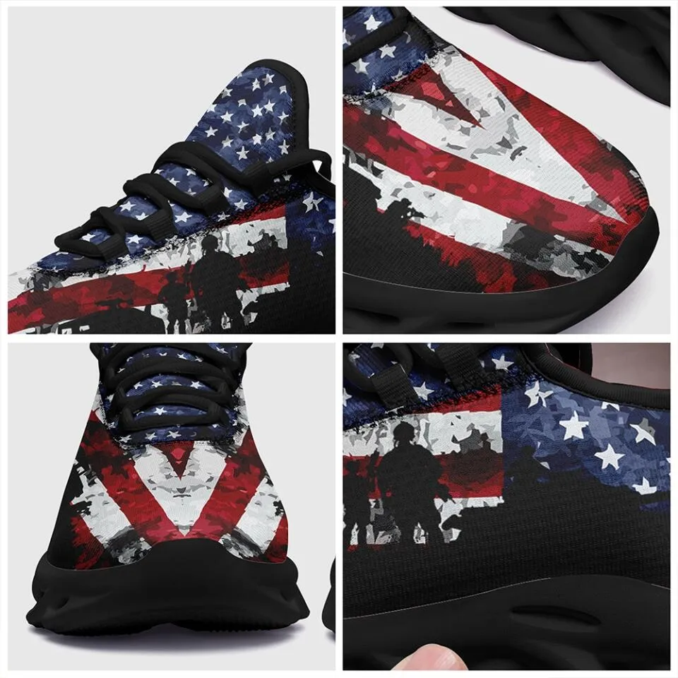 MaxSoul-B03014 Custom Max Soul American Flag, USA Flag Sneakers Max Soul, Shoes, Printed Shoes