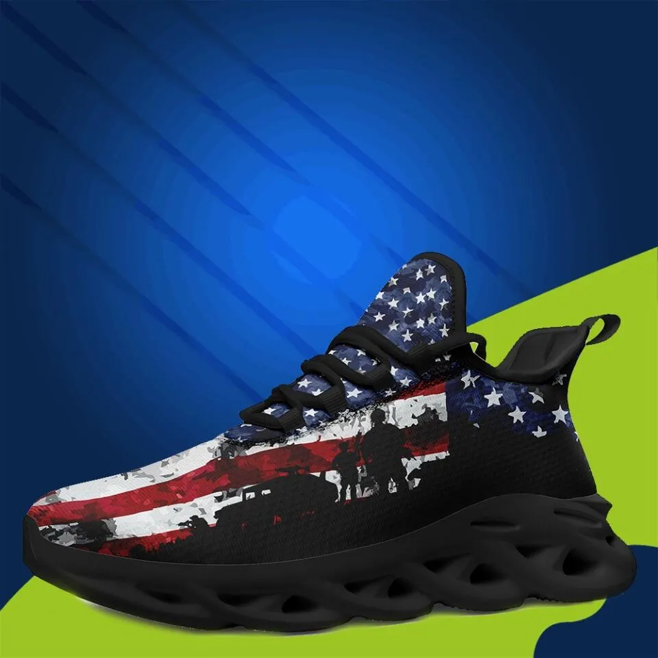 MaxSoul-B03014 Custom Max Soul American Flag, USA Flag Sneakers Max Soul, Shoes, Printed Shoes