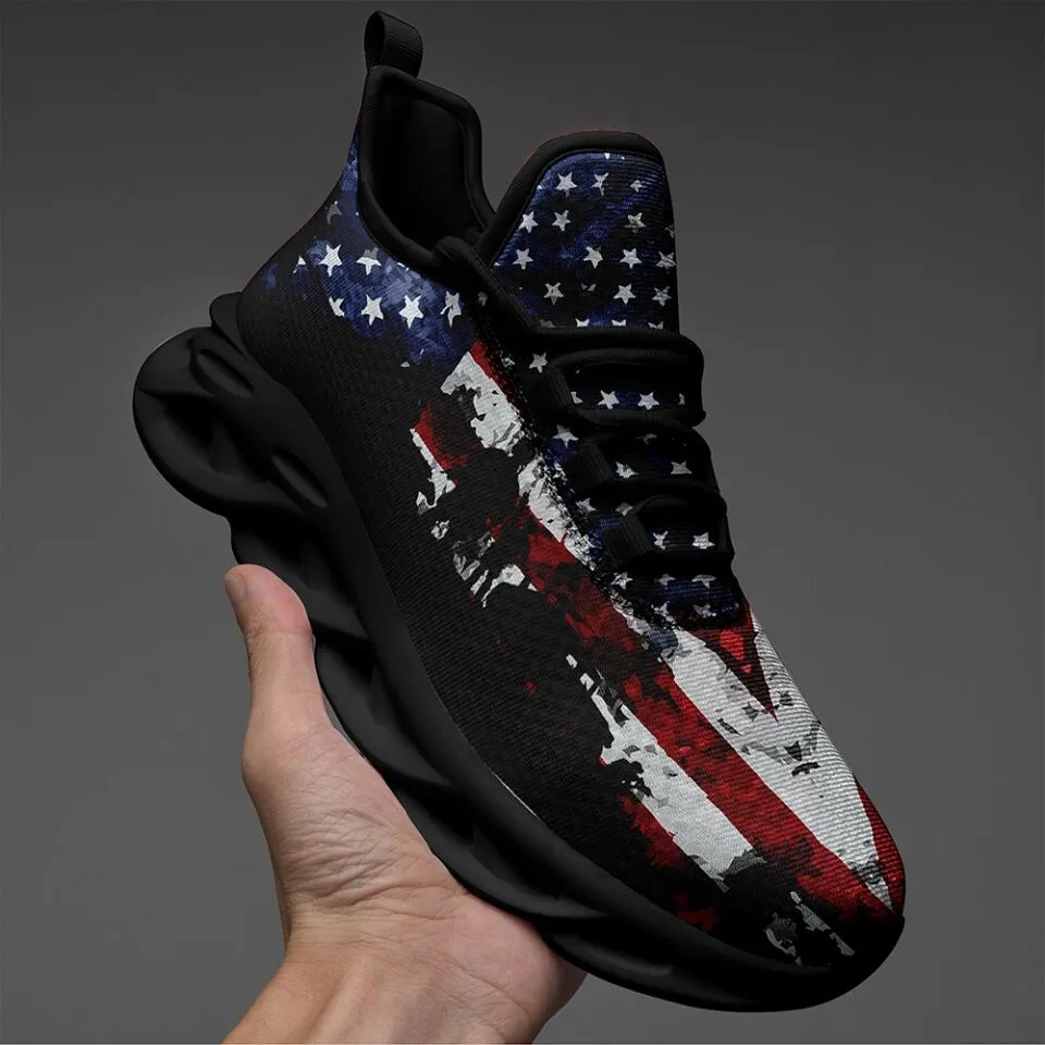 MaxSoul-B03014 Custom Max Soul American Flag, USA Flag Sneakers Max Soul, Shoes, Printed Shoes