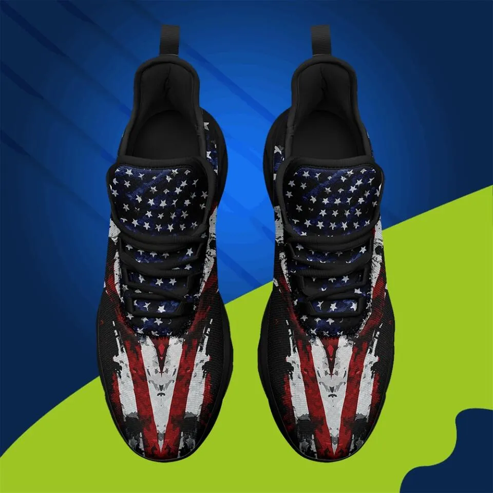 MaxSoul-B03014 Custom Max Soul American Flag, USA Flag Sneakers Max Soul, Shoes, Printed Shoes