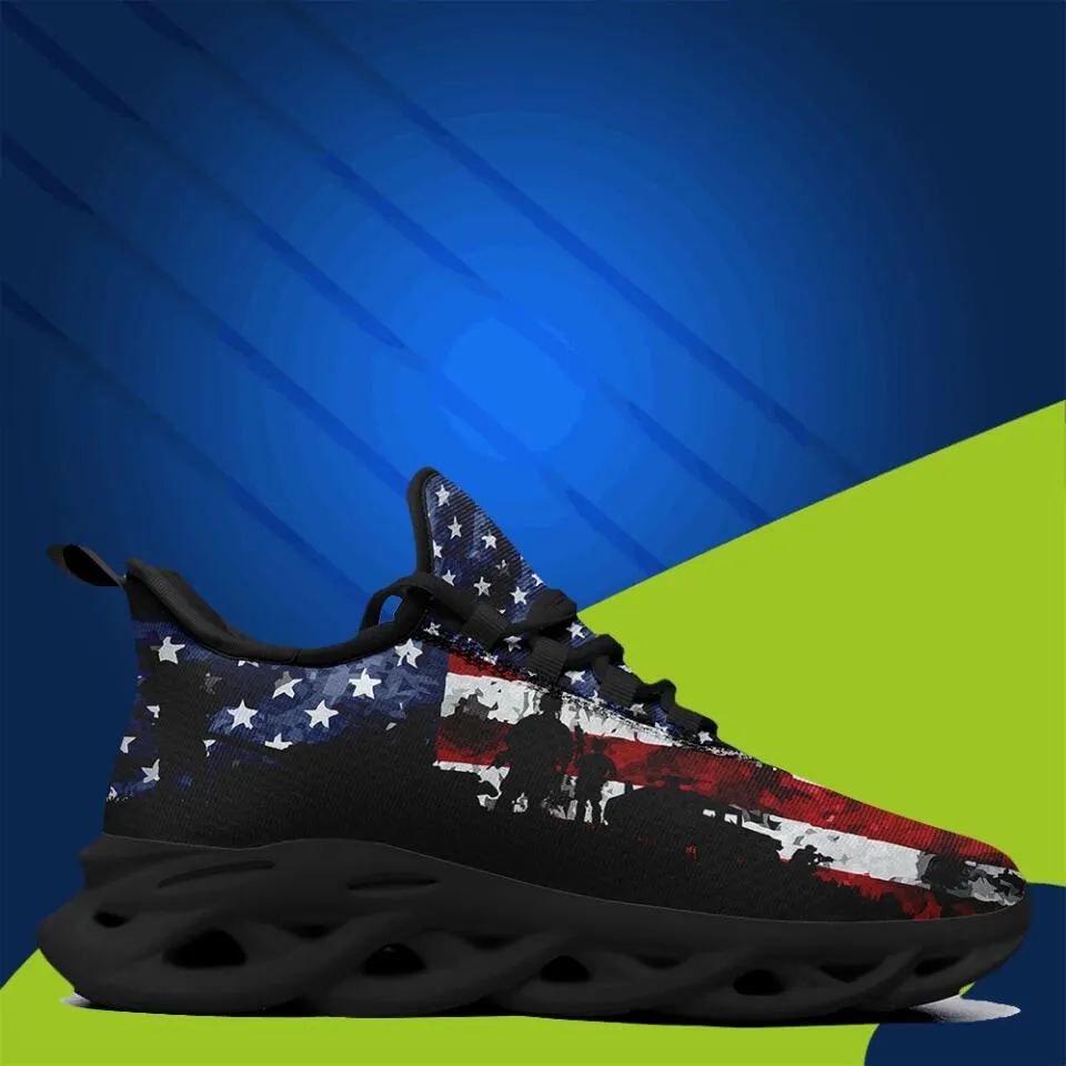 MaxSoul-B03014 Custom Max Soul American Flag, USA Flag Sneakers Max Soul, Shoes, Printed Shoes