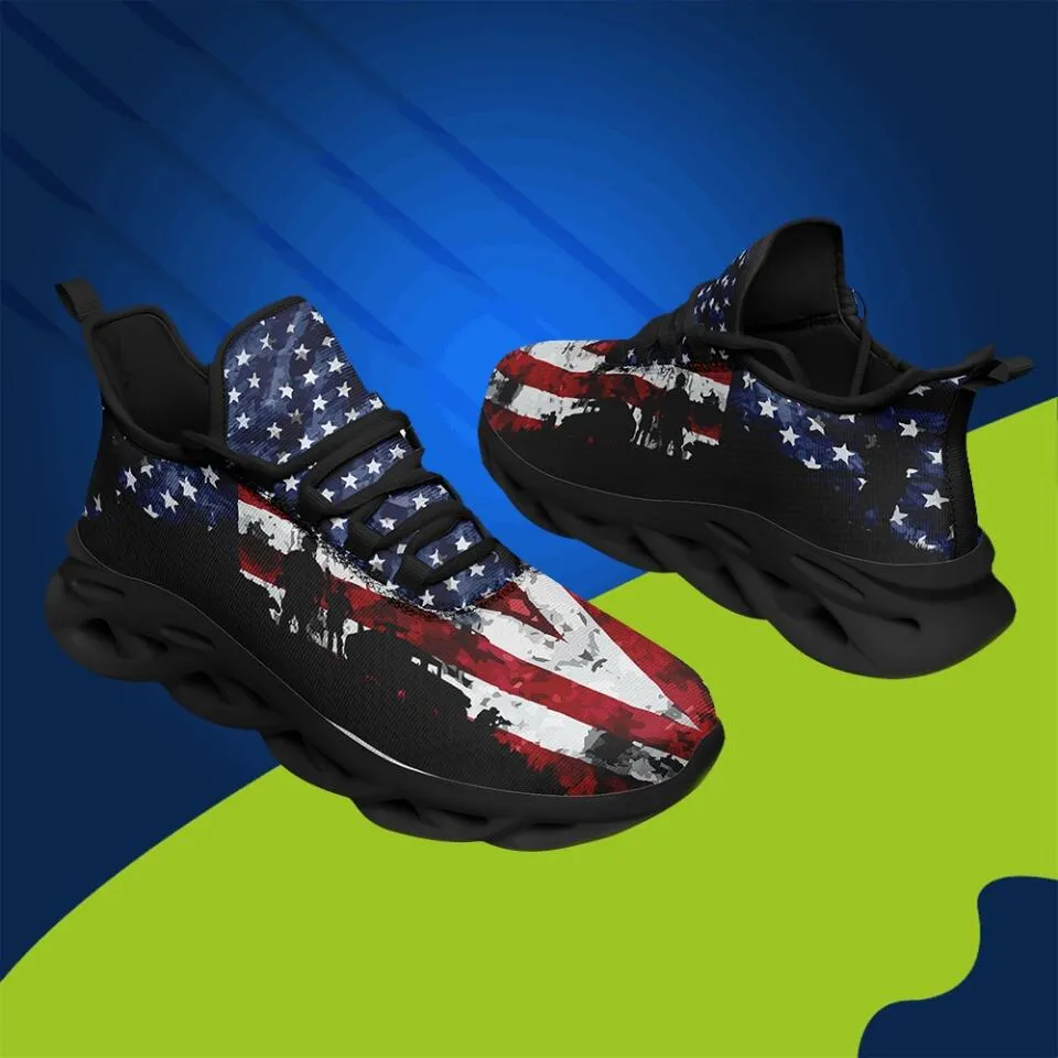 MaxSoul-B03014 Custom Max Soul American Flag, USA Flag Sneakers Max Soul, Shoes, Printed Shoes