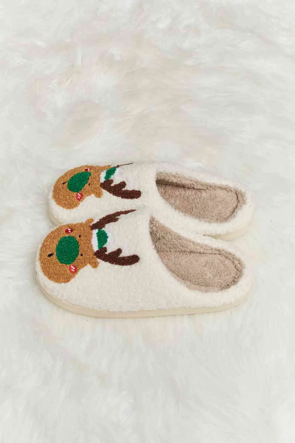 Melody Rudolph Print Plush Slide Slippers