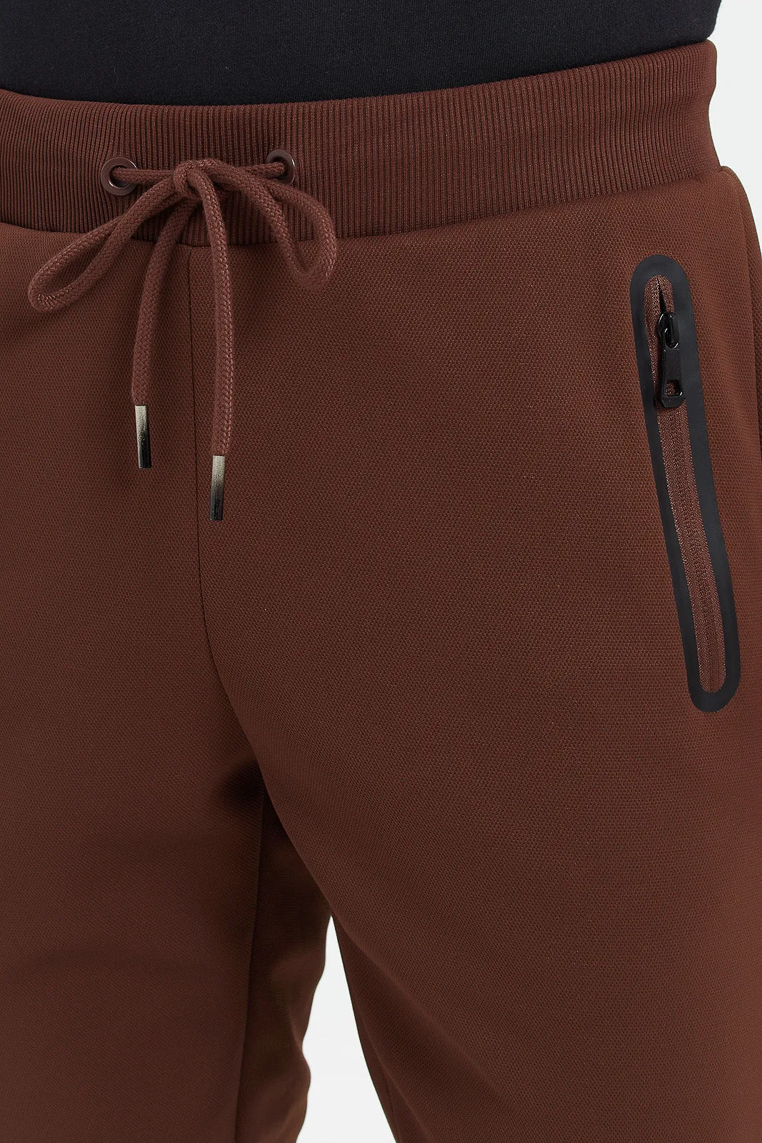 Men Brown Athletic Jogger With Zip Pockets