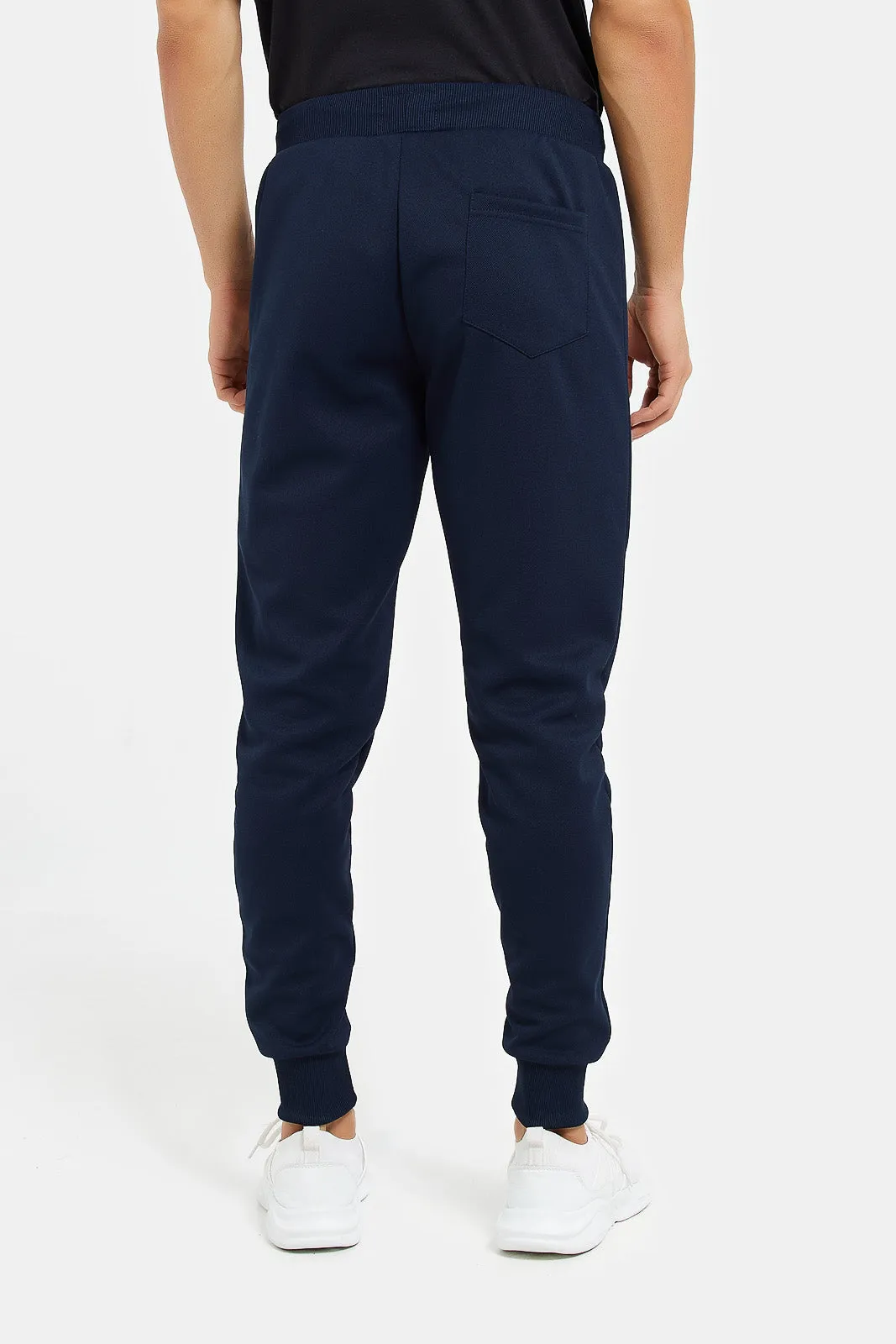 Men Navy Athletic Jogger With Zip Pockets