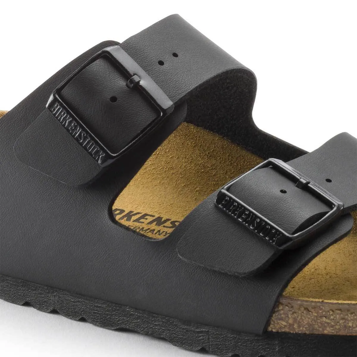 Mens Birkenstock Arizona Birko-Flor Black Slip On Sandals