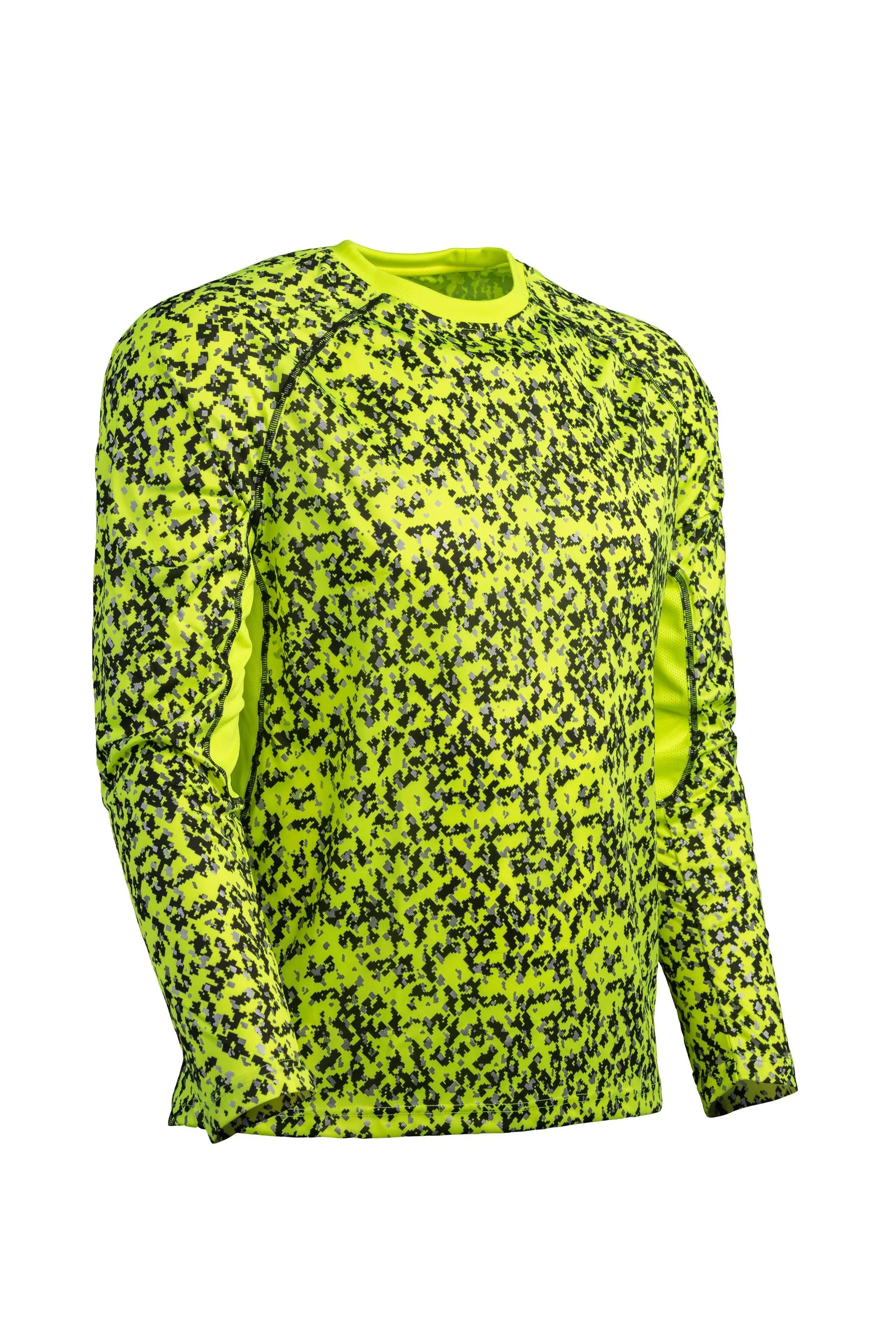 Men’s Lime-Black Camo Long Sleeve WildSpark™ Athletic Shirt