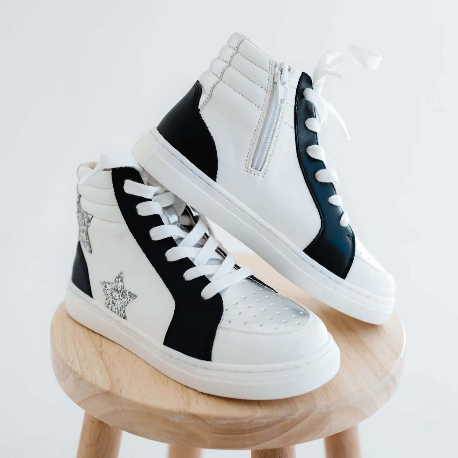 Miss Hannah Sneaker in Black & White - Kids