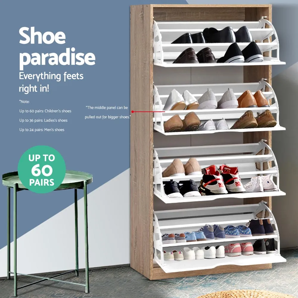 Modern 48 Pair Shoe Cabinet with Adjustable Shelves - Artiss