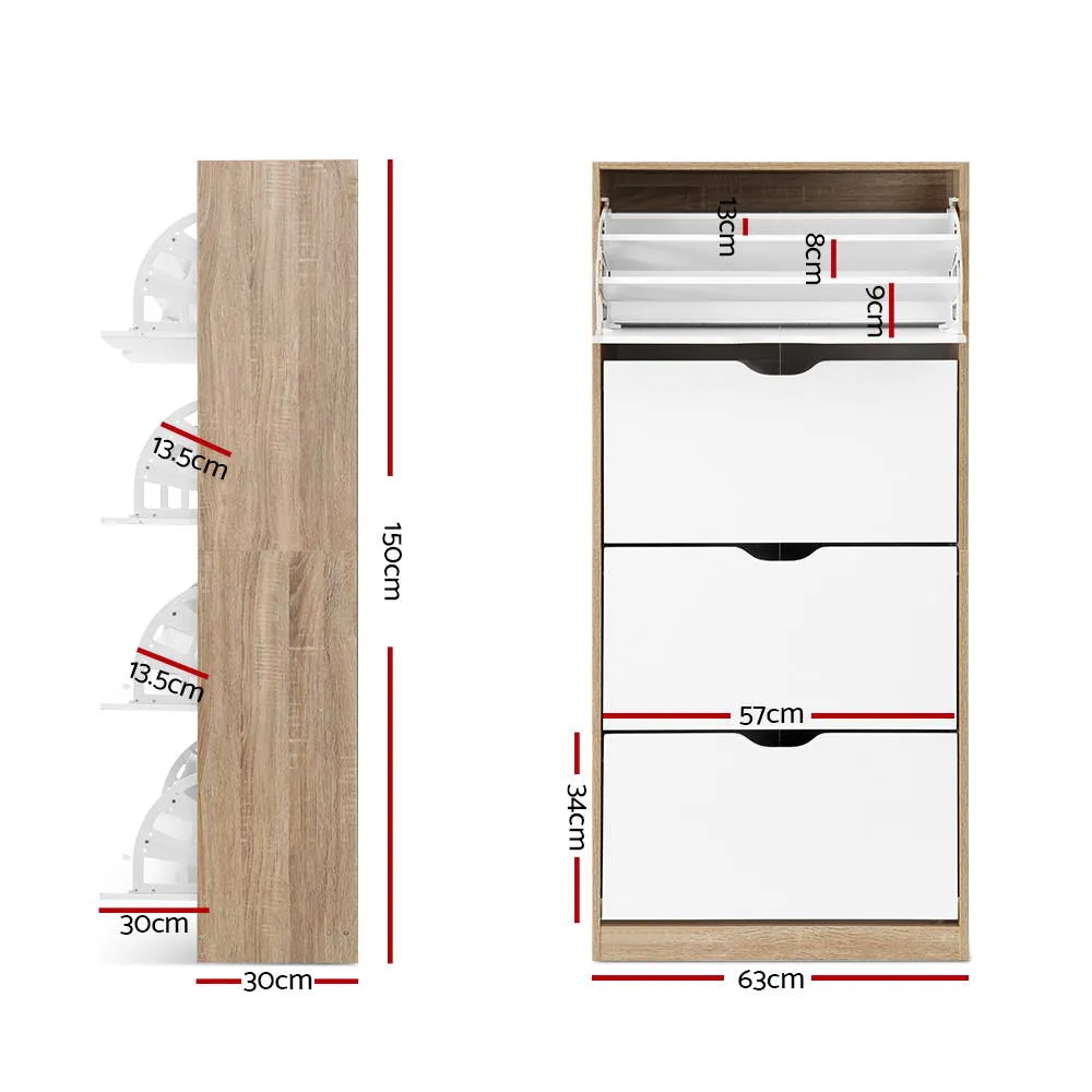 Modern 48 Pair Shoe Cabinet with Adjustable Shelves - Artiss