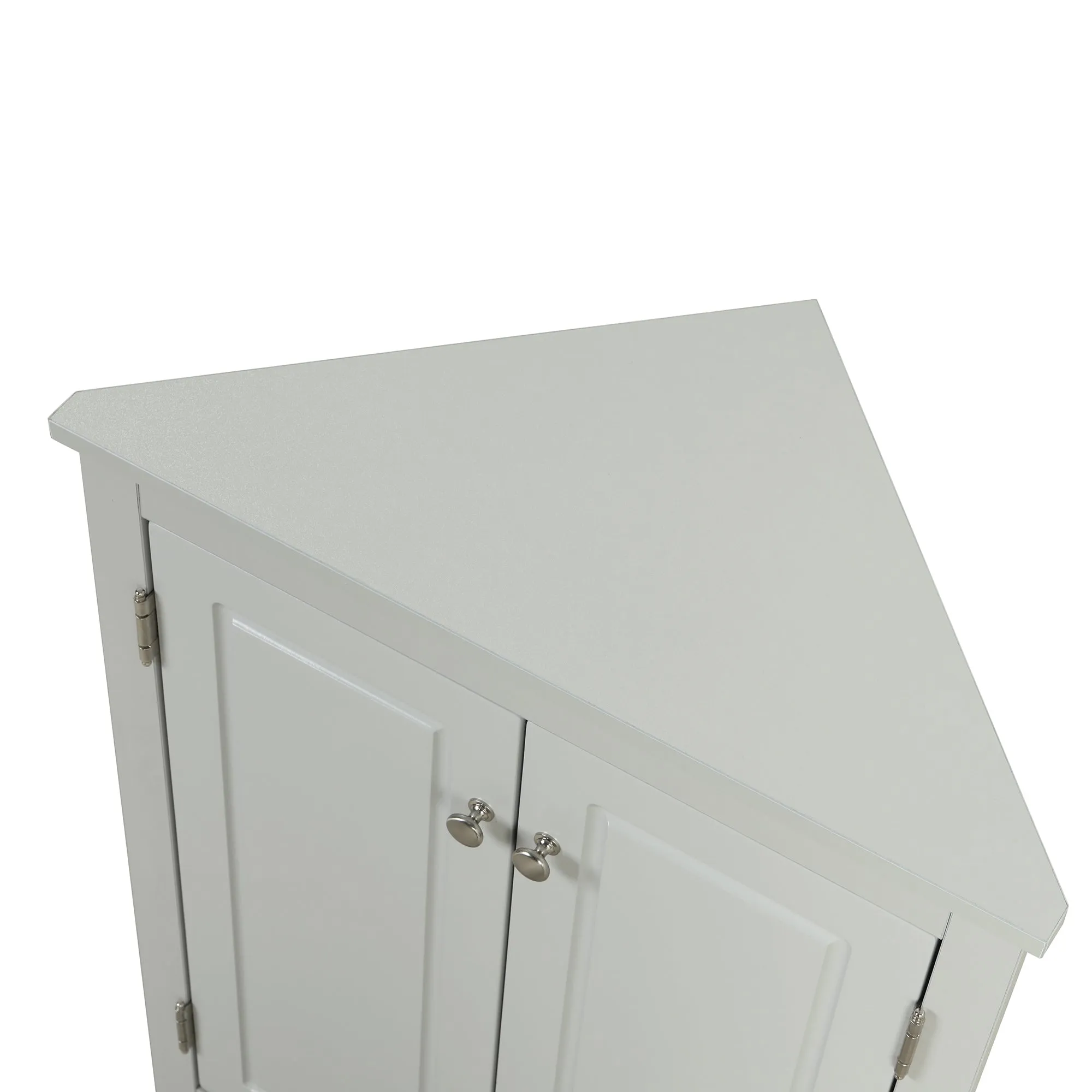 Modern Triangle Corner Cabinet -  Gray