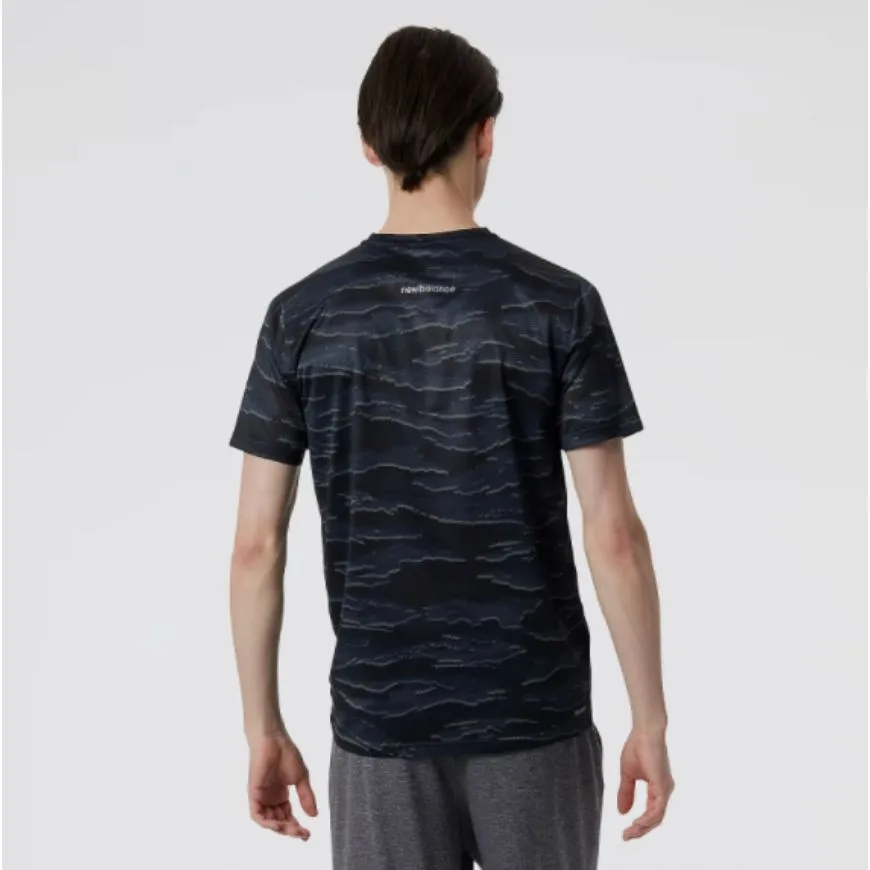 New Balance Accelerate Men Running T-Shirt Black Multicolor Heather