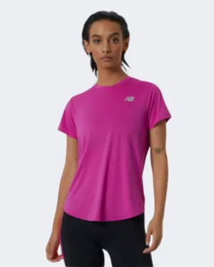 New Balance Accelerate Women Running T-Shirt Magenta Pop