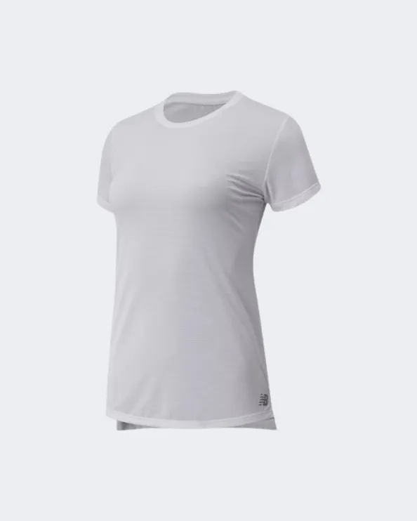 New Balance Core Run Short Sleeve Women Running T-Shirt White Wt11205-Wt