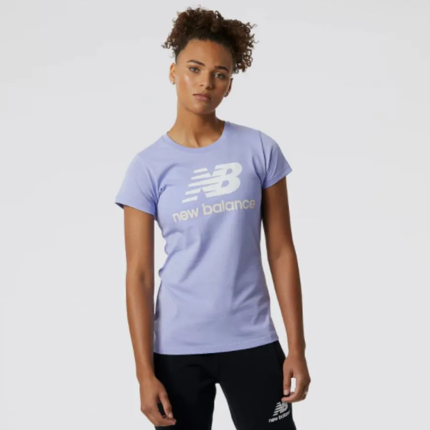 New Balance Essentials Stacked Women Lifestyle T-Shirt Vibrant Violet