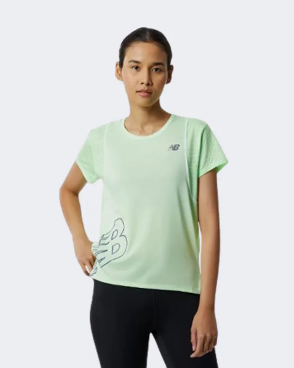 New Balance Printed Fast Flight Women Running T-Shirt Vibrant Green