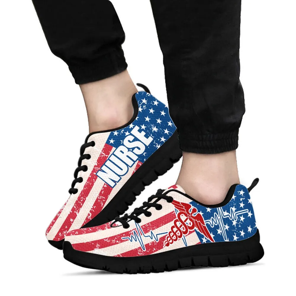 Nurse Sneaker, Nurse Us Flag_Nguyen Sneakers, Best Shoes For Nurses