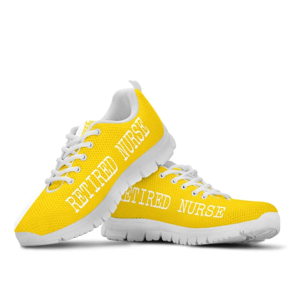 Nurse Sneaker, Retired Nurse Strong Yellow White Sneakers, Best Shoes For Nurses