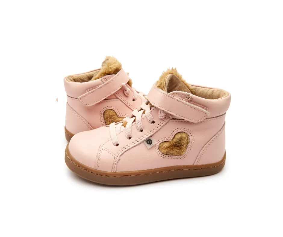 Old Soles Girl's 6142 Snug Heart High Top Sneakers - Powder Pink