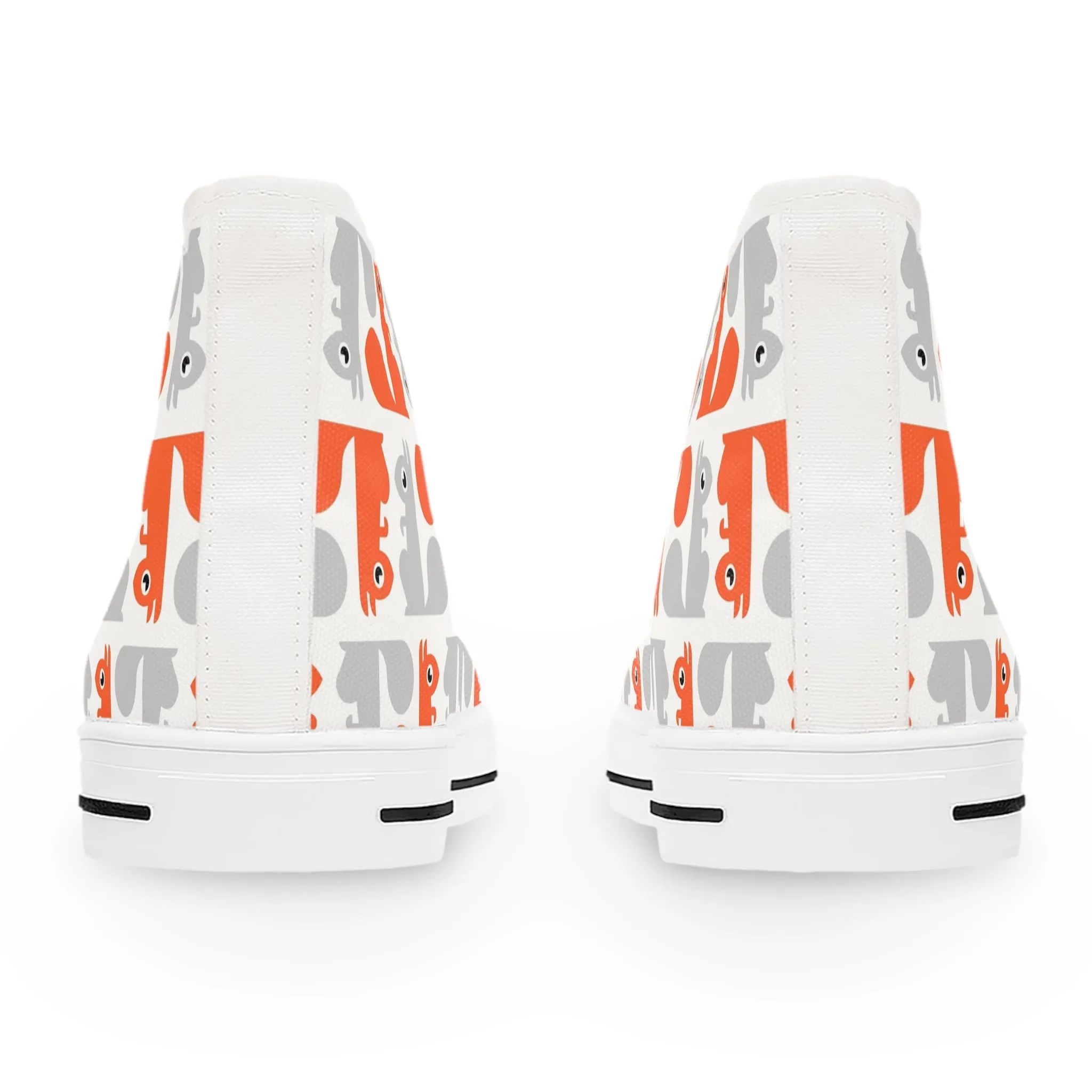 Orange and Grey Squirrels Women's High Top Sneakers